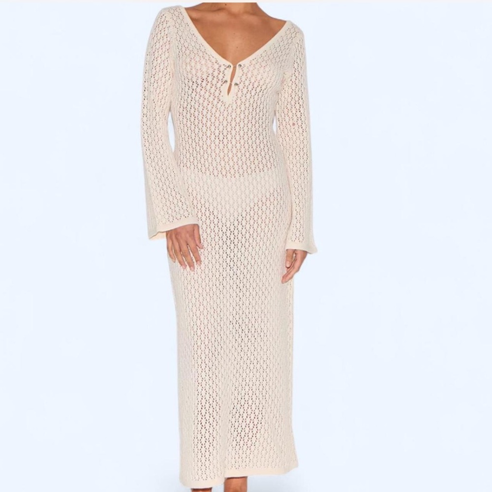 PrettyLittleThing Ivory Knit Dress